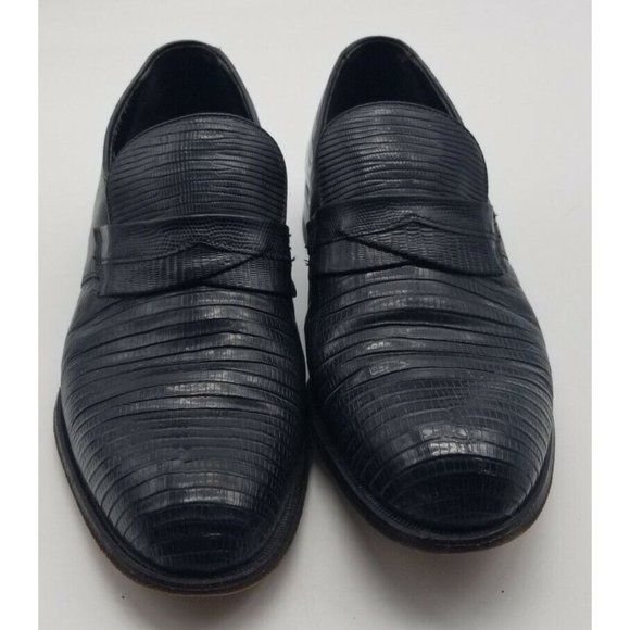 Vintage FootJoy Classics 73734 Lizard Exotic Black Golf Loafers Men\'s Size 10C main image 5
